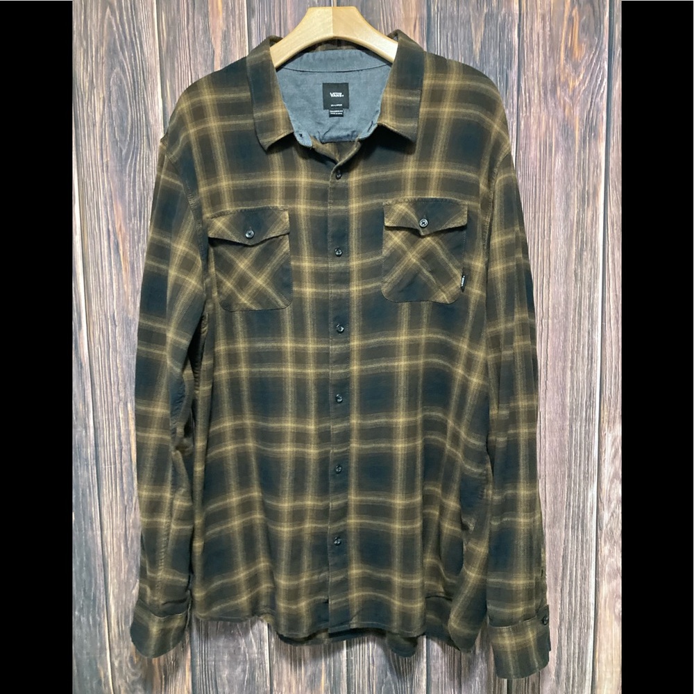 Vans Off The Wall Long Sleeve Button Down Flannel Shirt - Mens Size XXL